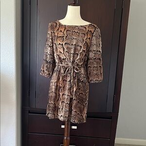 H&M Brown Snake Print Mini Dress